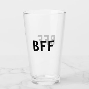 Simple minimal BFF best friends family custom name Glass