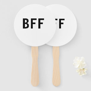 Simple minimal BFF best friends family custom name Hand Fan