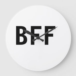 Simple minimal BFF best friends family custom name Large Clock