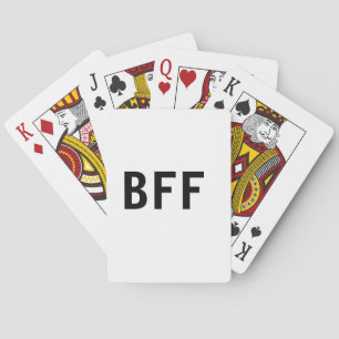 Simple minimal BFF best friends family custom name Playing Cards
