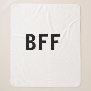 Simple minimal BFF best friends family custom name Sherpa Blanket