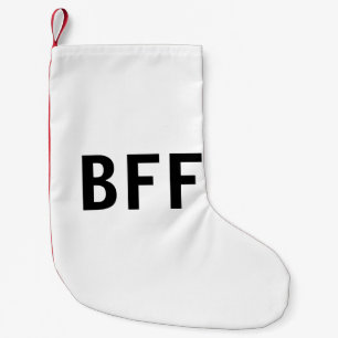 Simple minimal BFF best friends family custom name Small Christmas Stocking