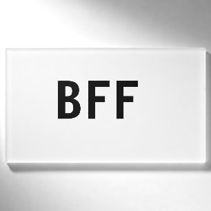 Simple minimal BFF best friends family custom name Tag