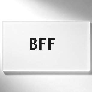 Simple minimal BFF best friends family custom name Tag
