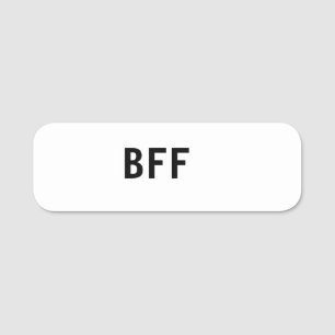 Simple minimal BFF best friends family custom name Tag