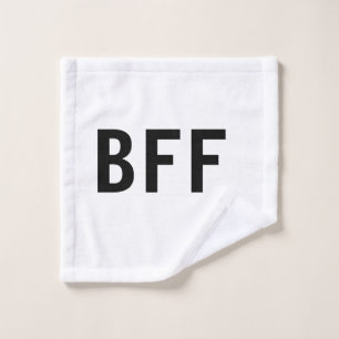 Simple minimal BFF best friends family custom name Wash Cloth