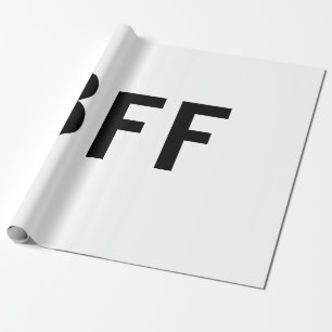 Simple minimal BFF best friends family custom name Wrapping Paper