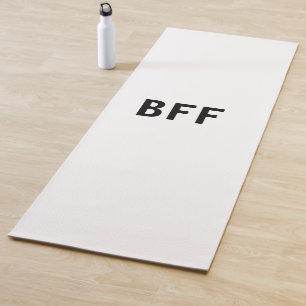 Simple minimal BFF best friends family custom name Yoga Mat