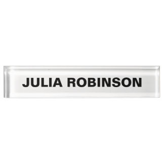 SIMPLE MINIMAL BLACK AND WHITE PERSONALIZED NAMEPLATE