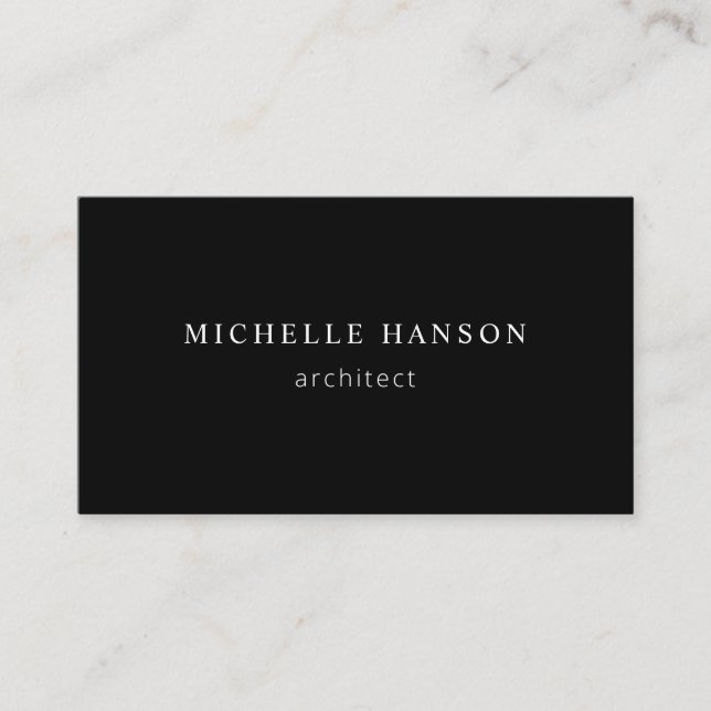Simple Minimal Black and White Professional Business Card (Front)