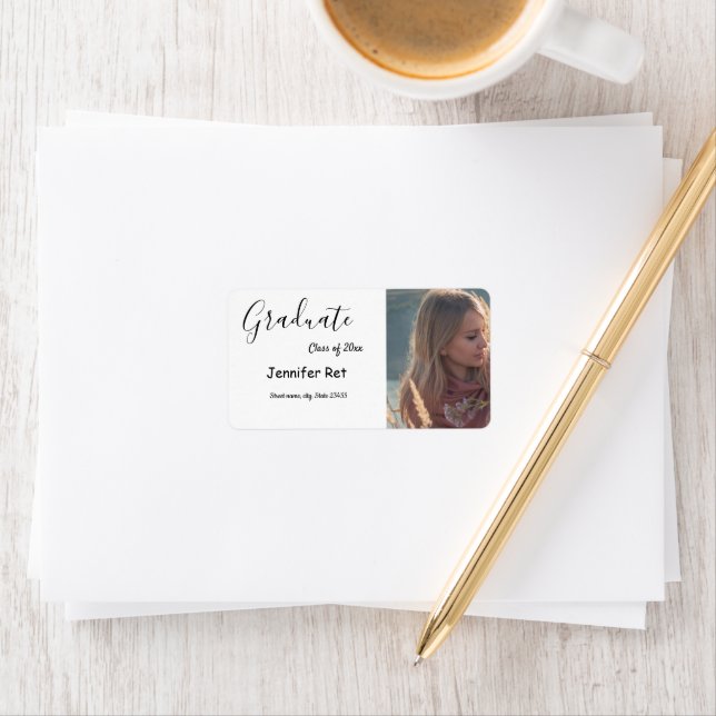 simple minimal black calligraphy graduation  label (Insitu)