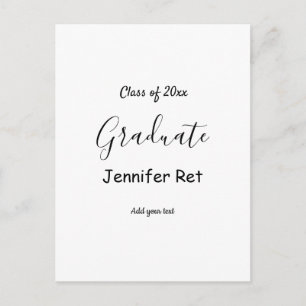 simple minimal black calligraphy graduation  postc postcard