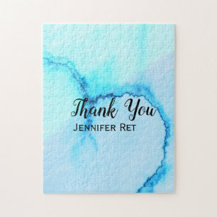 simple minimal black calligraphy thank you add nam jigsaw puzzle