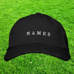 Simple Minimal Black Custom Add Your Name Elegant Embroidered Hat<br><div class="desc">Simple Black Hat Custom Add Your Name Elegant Design for Anyone.</div>