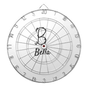 Simple minimal black monogram letter B add name T Dartboard