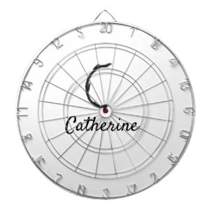 Simple minimal black monogram letter C add name T Dartboard