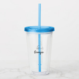 Simple minimal black monogram letter G add name T Acrylic Tumbler