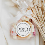 Simple Minimal Black Script Wedding Favour Sticker<br><div class="desc">This customisable favour sticker or envelope seal features an elegant yet modern script. Perfect for any season. To make advance changes,  select Personalise -> Edit using Design tool.</div>