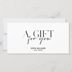 Simple Minimal Black White Certificate Gift Card