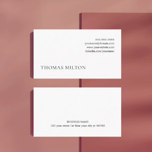 Simple Minimal Black White Consultant Networking Business Card