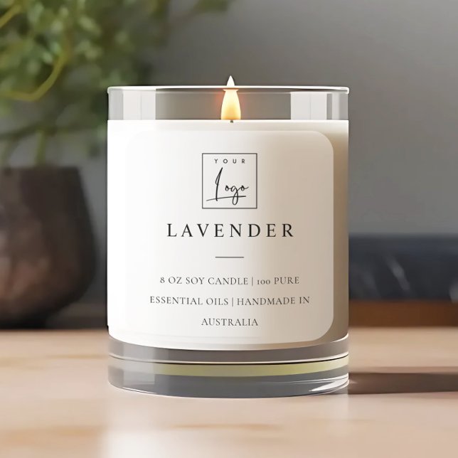 Simple Minimal Black & White Logo Candle Label (Creator Uploaded)