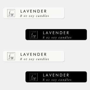 Simple Minimal Black & White Logo Candle Label