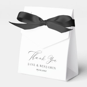 Simple Minimal Black & White Luxury Wedding Favour Box