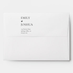 Simple Minimal Black White Wedding Envelope