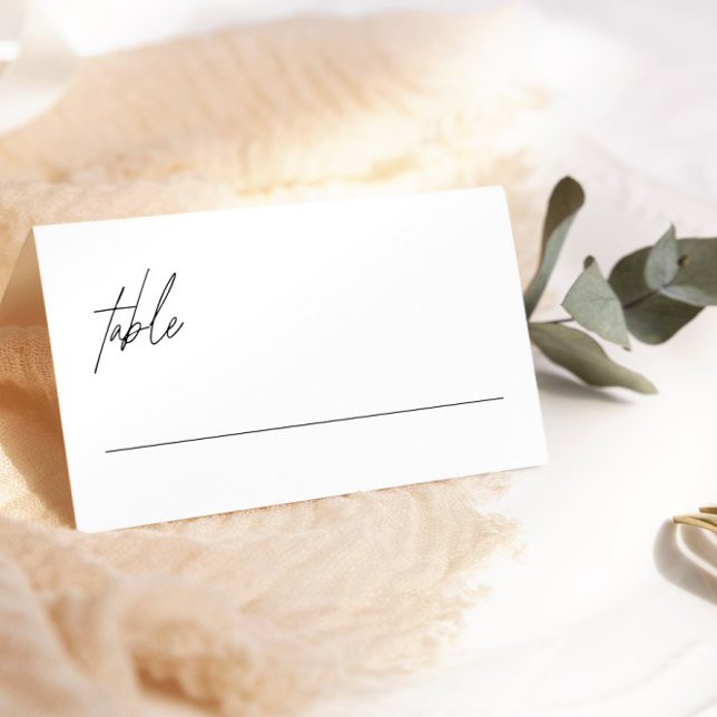 Simple Minimal Black & White Wedding Place Cards (Creator Uploaded)