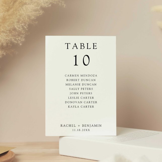 Simple Minimal Black White Wedding Seating Chart (Creator Uploaded)