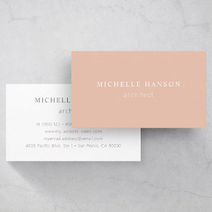 Simple Minimal Blush and White Professional Business Card