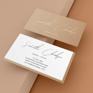 Simple Minimal Boho Modern Handwritten Script Business Card