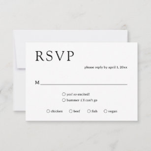 Simple Minimal Bold Monogram Modern Wedding RSVP Card