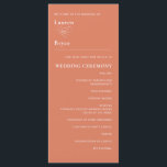 Simple Minimal Bold Orange Citrus Wedding Program<br><div class="desc">A simple wedding program in a happy cheerful bold orange citrus colour presents your wedding order of ceremony and wedding party names in classic style. The overall design has a clean look that is easy for your guests to read. An elegant understated type face pairing presents your text clearly and...</div>