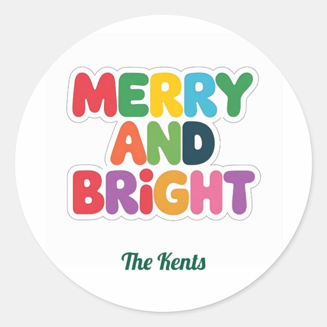 Simple Minimal Bold Typography Christmas Sticker (Front)