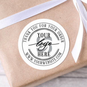 Simple Minimal Business Logo Custom  Classic Round Sticker