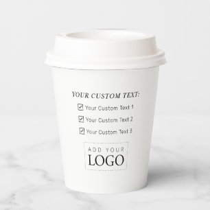 Simple Minimal Business Logo Custom Paper Cup
