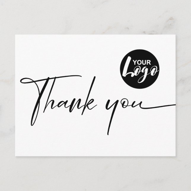 Simple Minimal Business Thank You Postcard (Front)