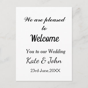 Simple minimal calligraphy add your name wedding w postcard
