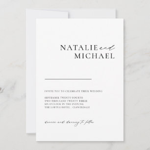 Simple Minimal Calligraphy All In One Wedding Invitation