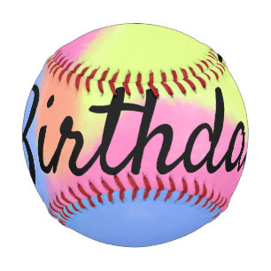 simple minimal calligraphy happy birthday custom a baseball