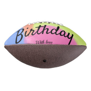 simple minimal calligraphy happy birthday custom a football