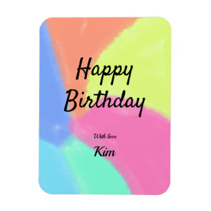 simple minimal calligraphy happy birthday custom a magnet