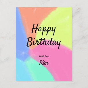 simple minimal calligraphy happy birthday custom a postcard