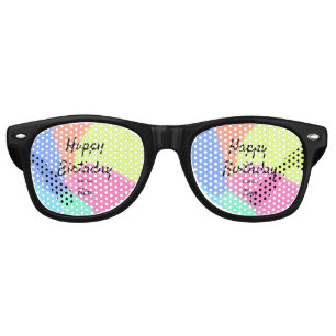 simple minimal calligraphy happy birthday custom a retro sunglasses