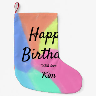 simple minimal calligraphy happy birthday custom a small christmas stocking