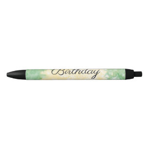 simple minimal calligraphy happy birthday custom black ink pen