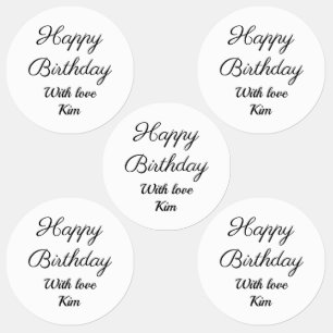 simple minimal calligraphy happy birthday custom c