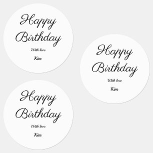 simple minimal calligraphy happy birthday custom c