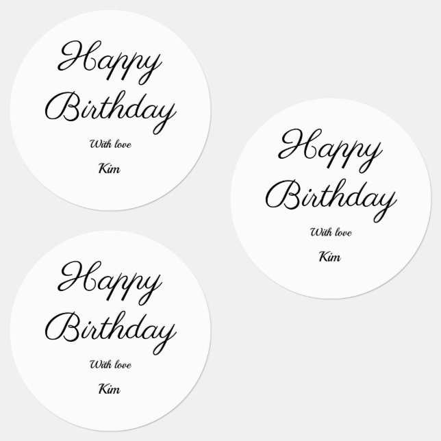 simple minimal calligraphy happy birthday custom c (Group)